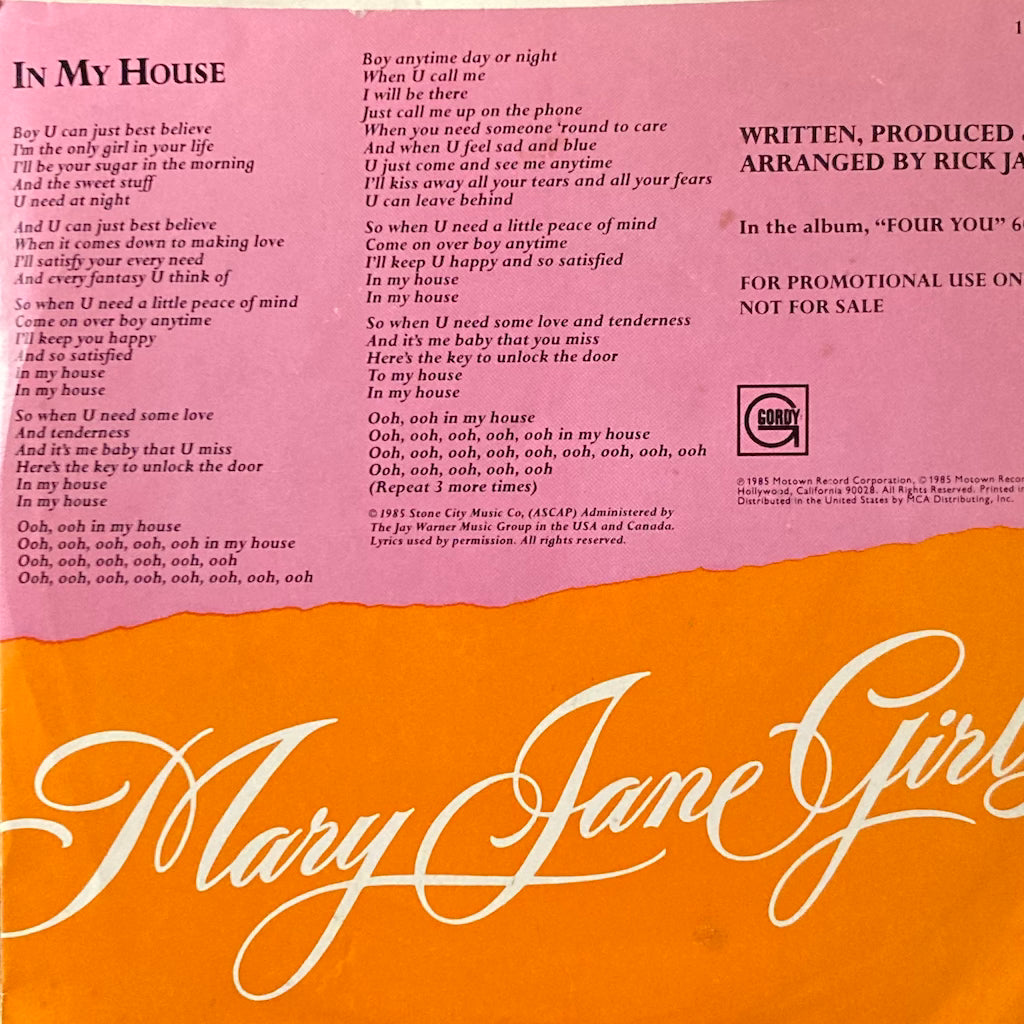 Mary Jane Girls - In My House 7"