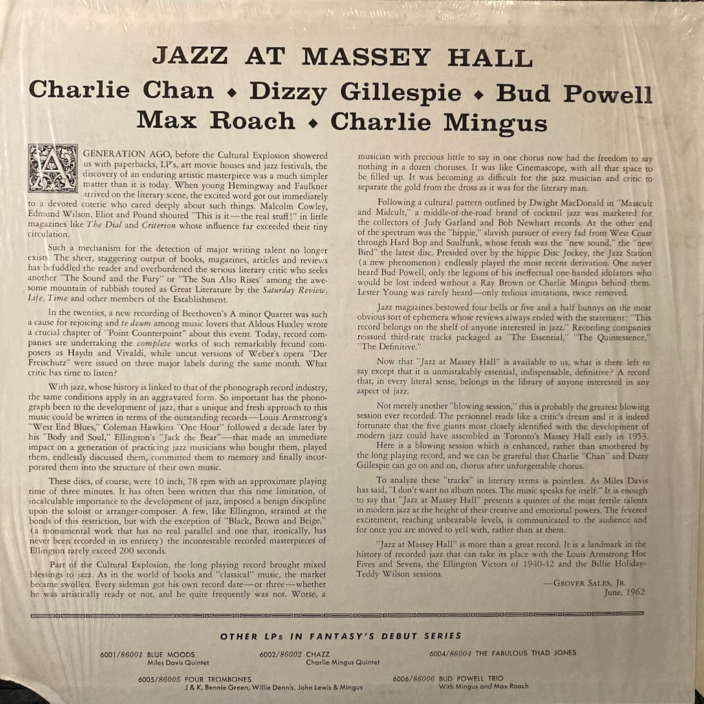 V/A - Jazz at Massey Hall