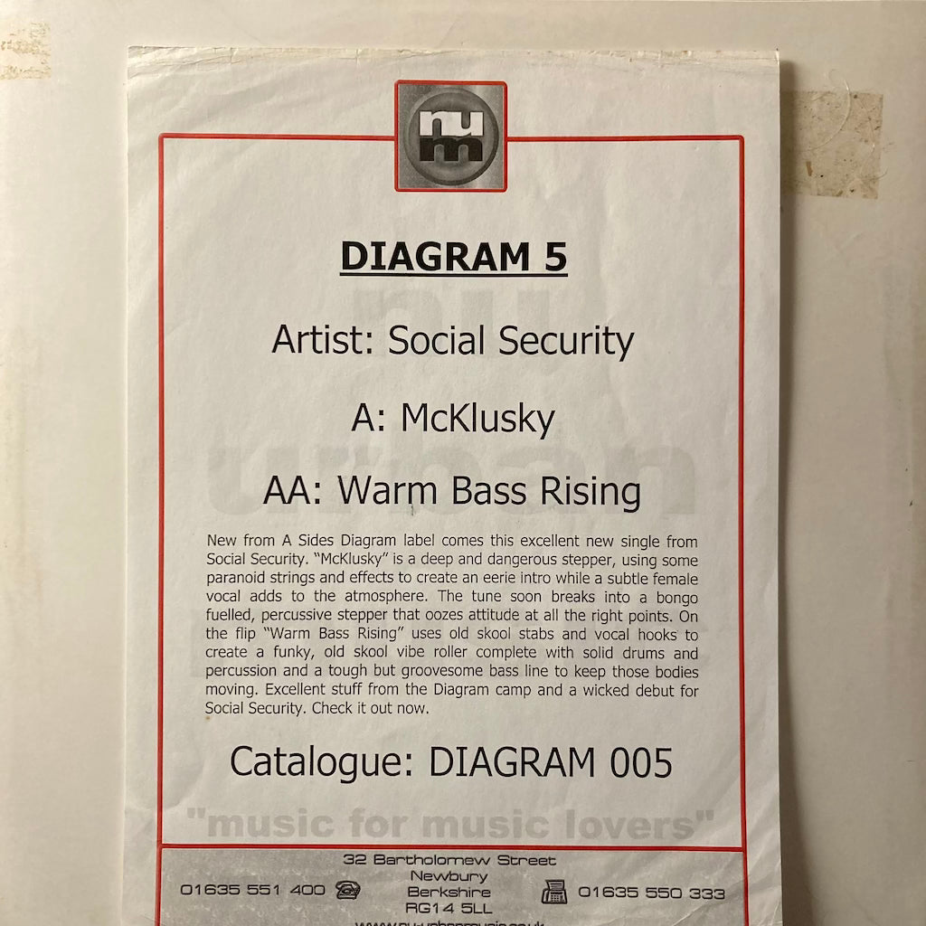 Social Security - McKlusky/Warm Bass Rising [White Label Promo 12"]