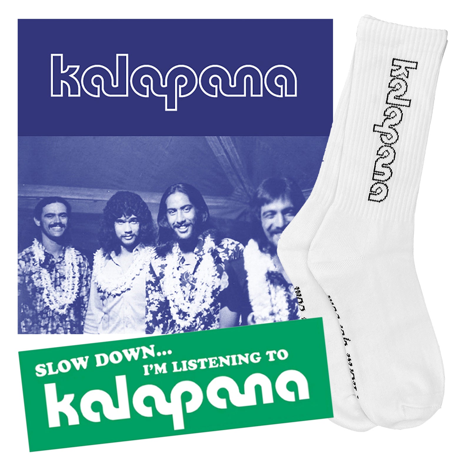 Kalapana Bundle A: 7" Box Set + Socks + Bumper Sticker