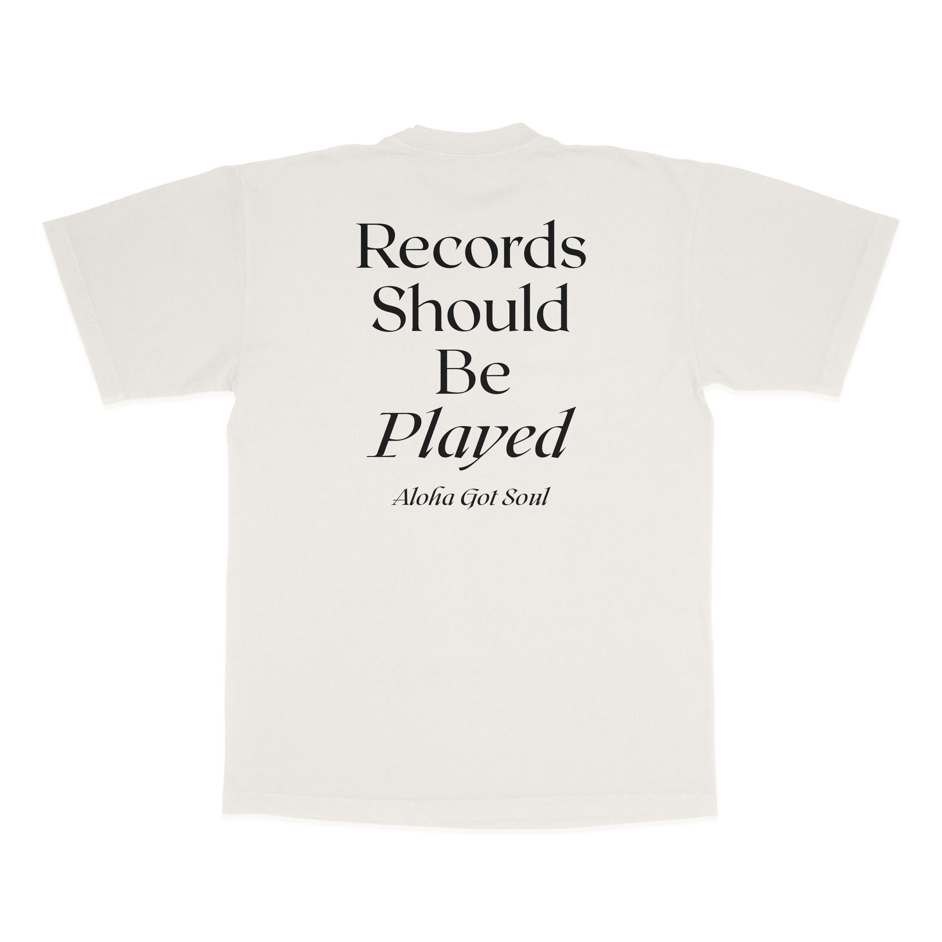 RSBP T-shirt (Off-White / Black) Records Should Be Played