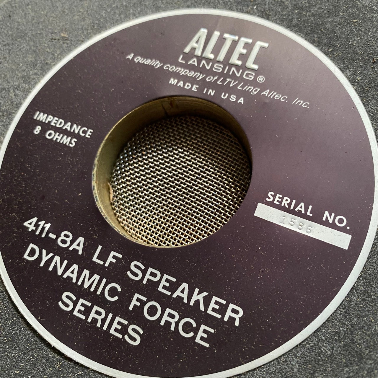 Altec 411-8A 15" Woofer (SN 1586) - Local Pickup Only