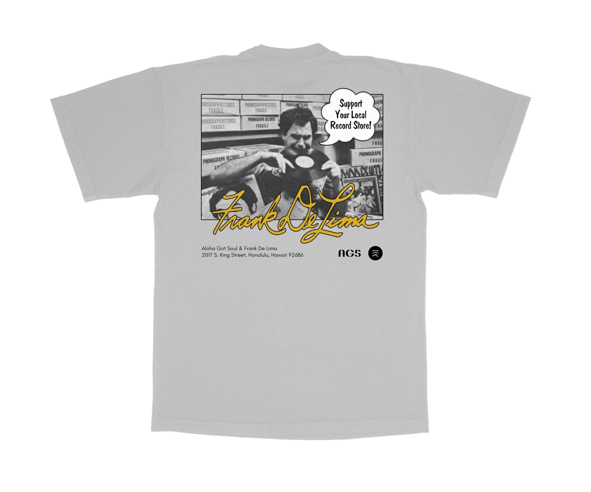 Frank De Lima “Support Your Local Record Store!” T-Shirt