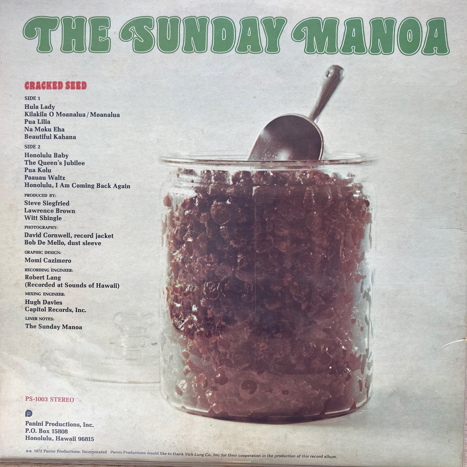 The Sunday Manoa - Cracked Seed