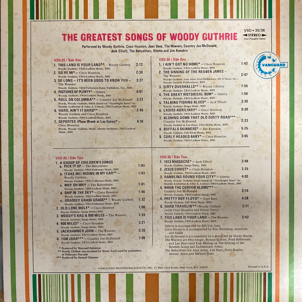V/A - The Greatest Songs of Woody Guthrie