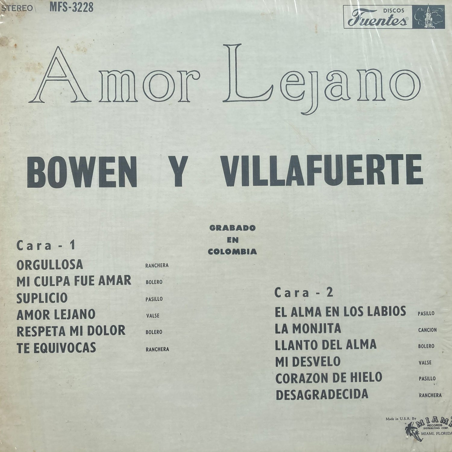 Bowen Y Villafuerte - Amor Lejano