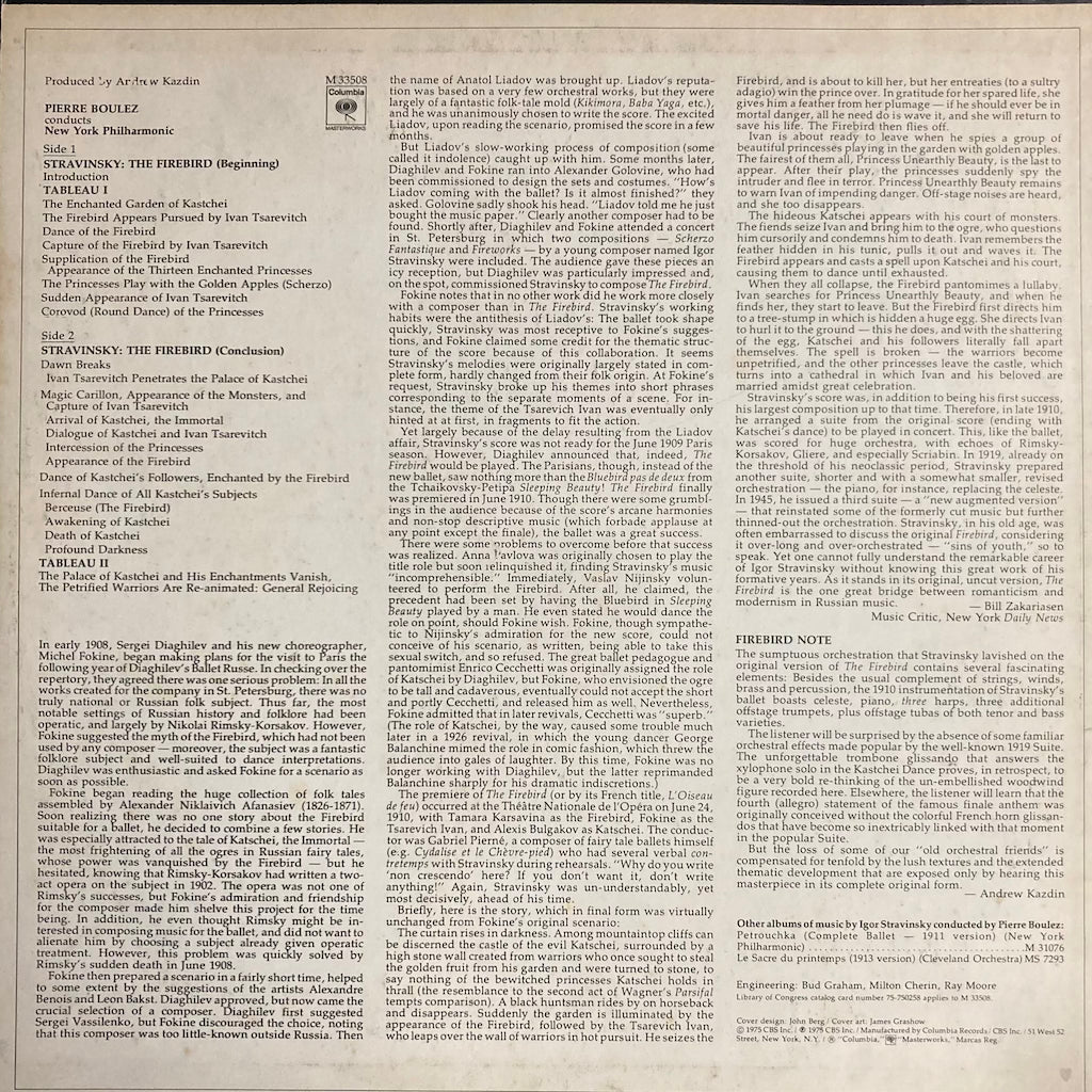 Boulez Conducts Stravinsky, New York Philharmonic – The Firebird (Complete Original 1910 Version)