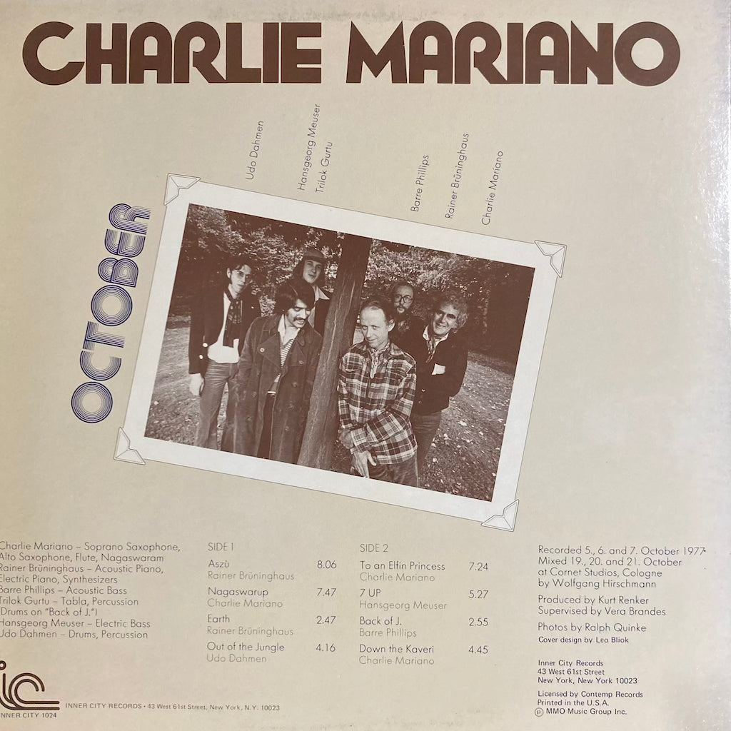 Charlie Mariano - October