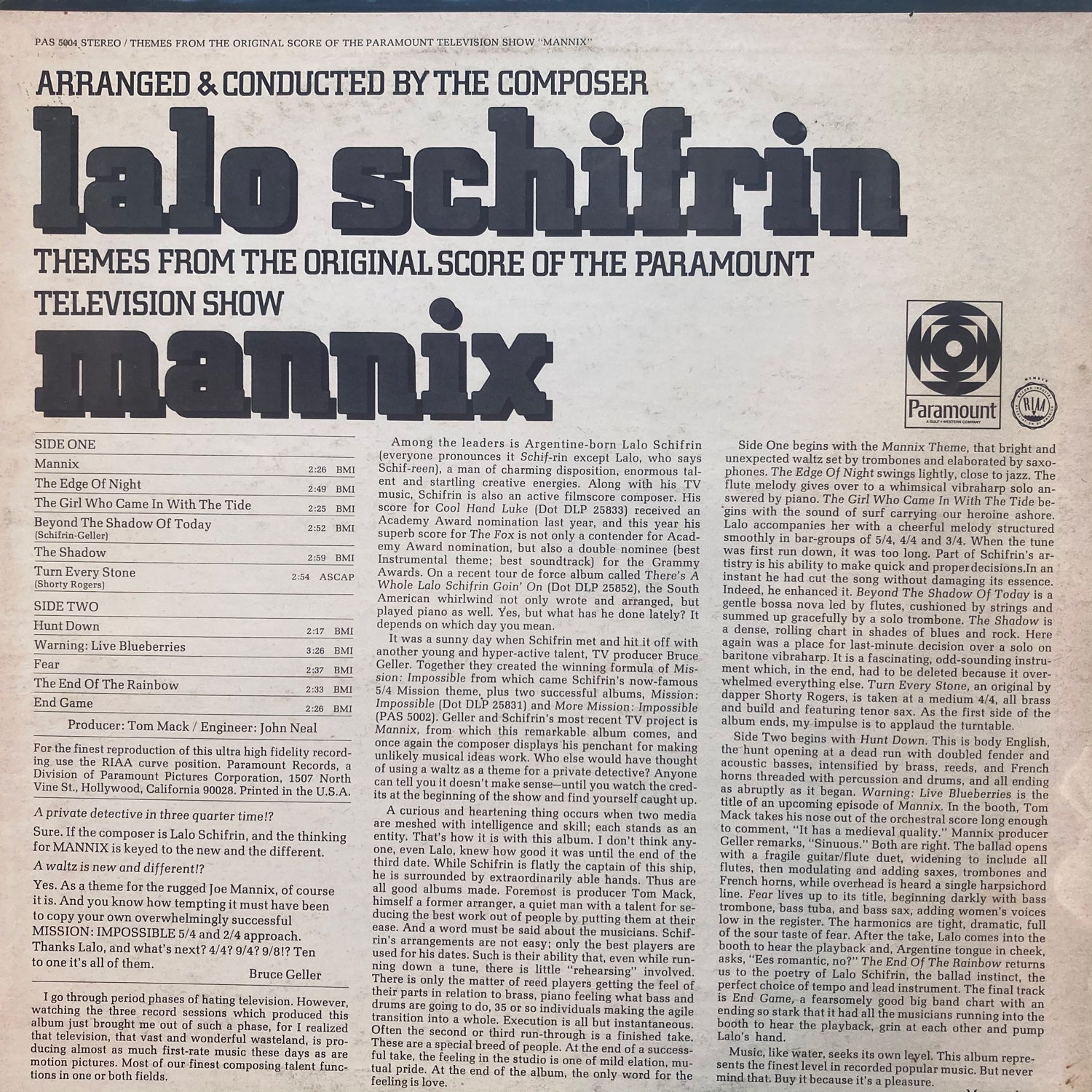 Lalo Schifrin - Mannix