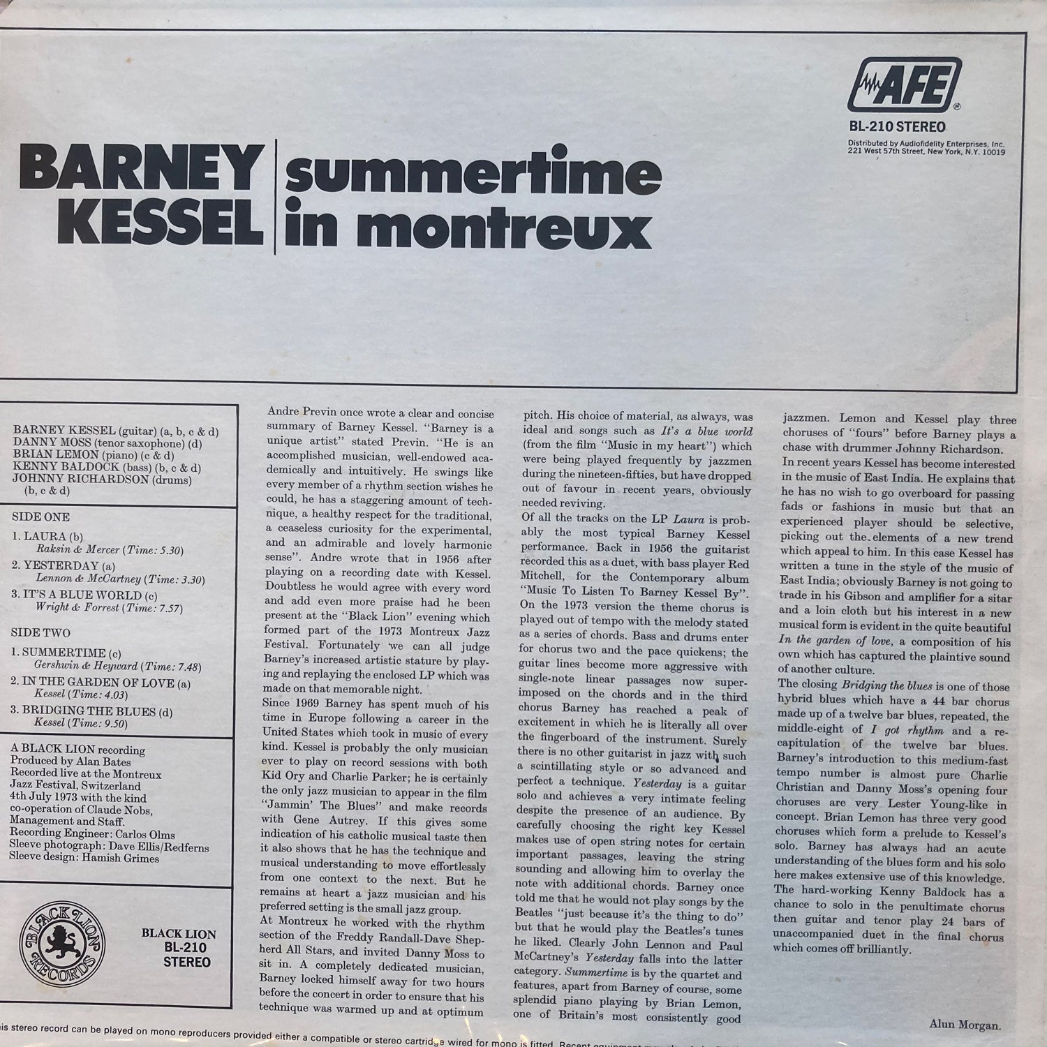 Barney Kessel - Summertime in Montreux