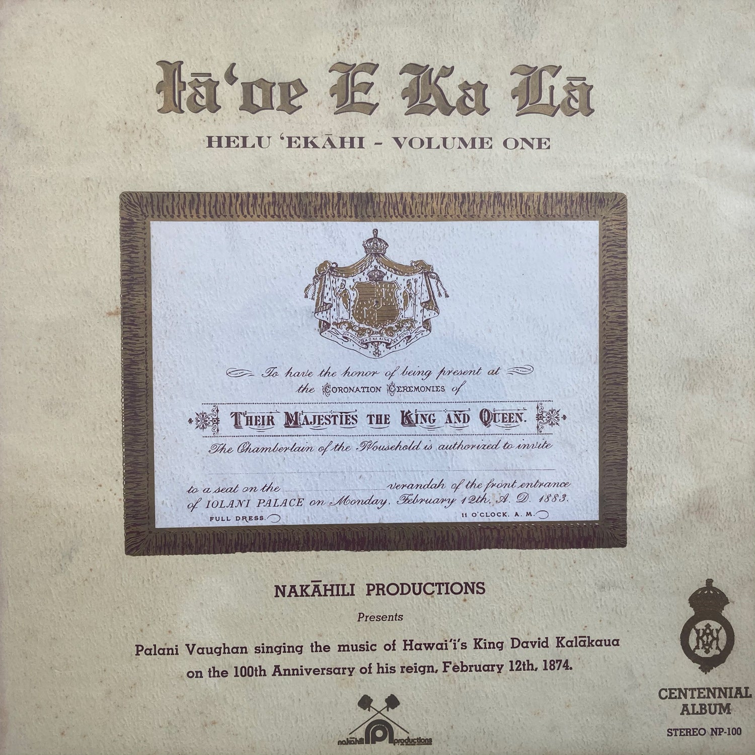 Palani Vaughan - Music of King Kalakaua Vol. 1