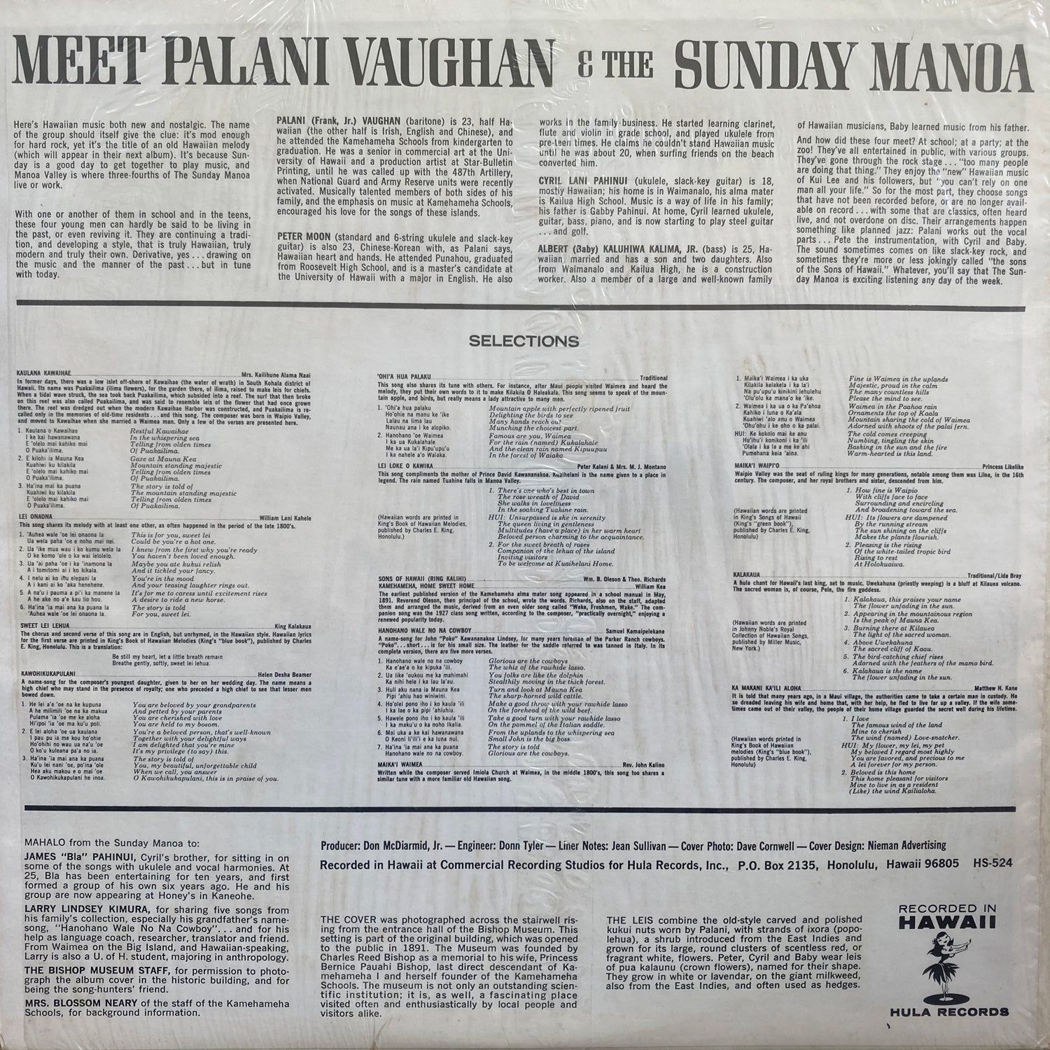 Palani Vaughan and the Sunday Manoa [HS 524]