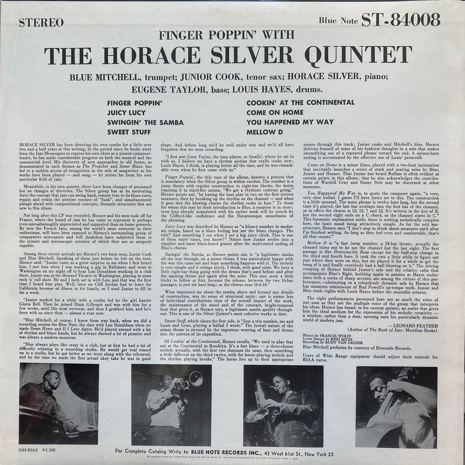 The Horace Silver Quintet - Finger Poppin' with