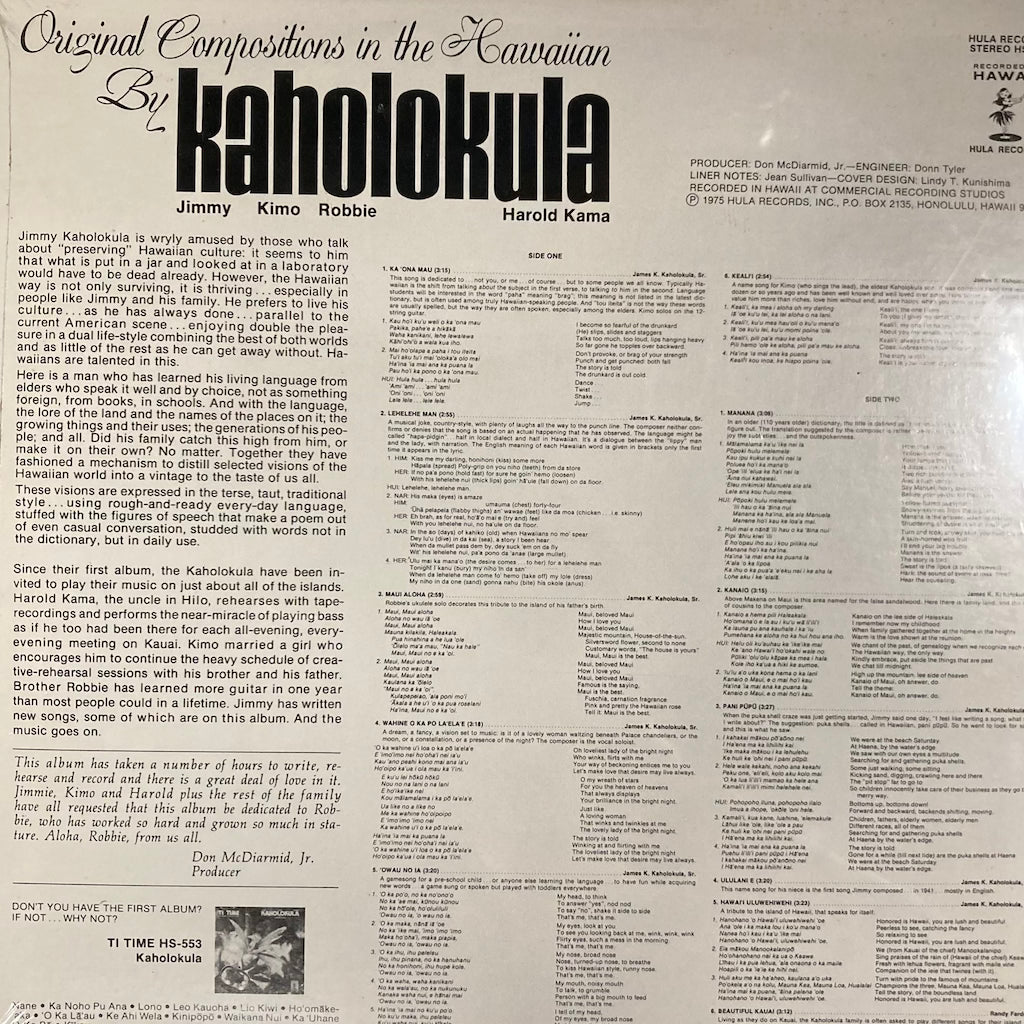 Kaholokula – Original Compositions In The Hawaiian