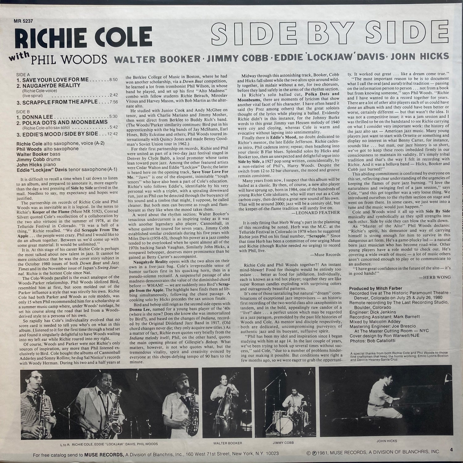Richie Cole with Phil Woods - Side By Side