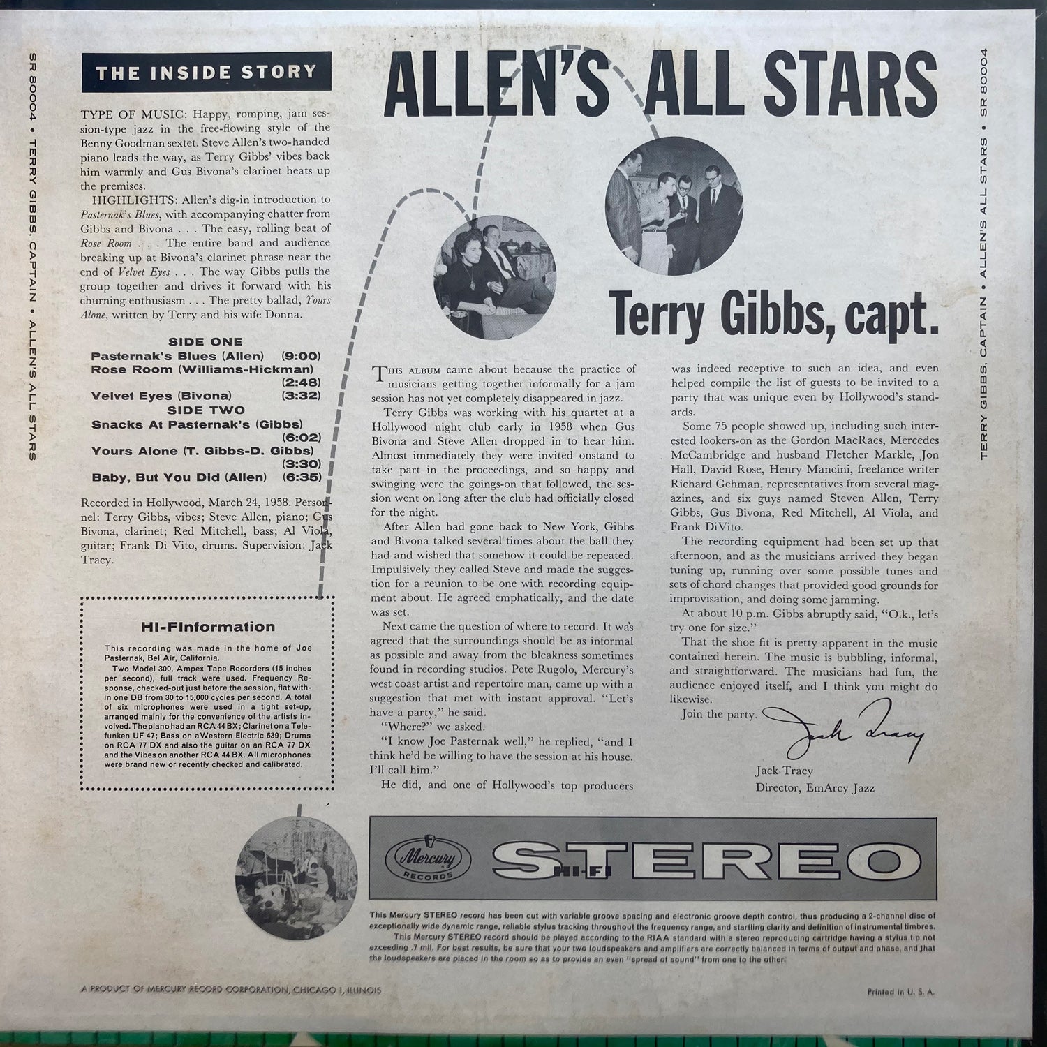 Allen's All Stars - Terry Gibbs, Steve Allen, Gus Bivona
