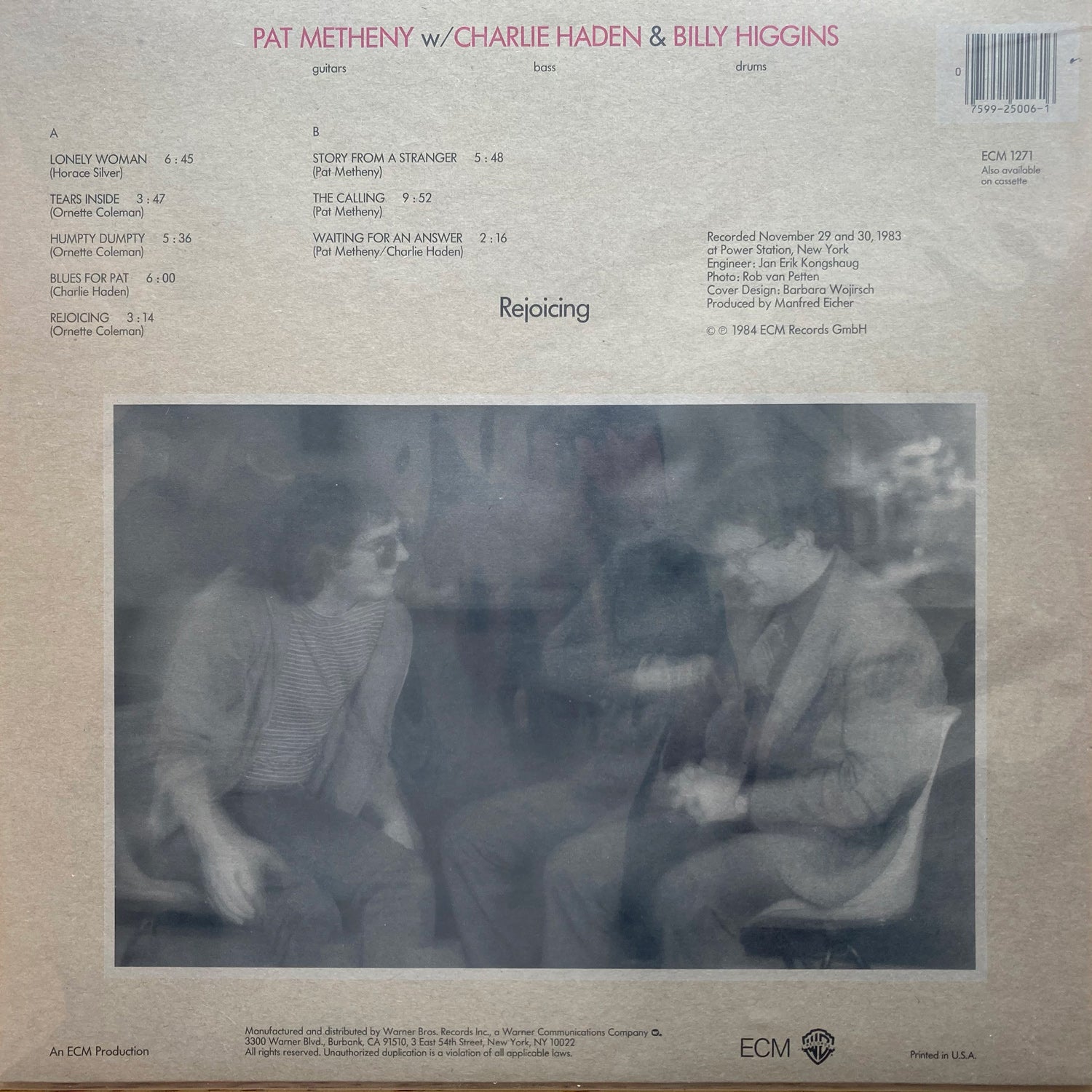 Pat Metheny with Charlie Haden and Billy Higgins - Rejoicing