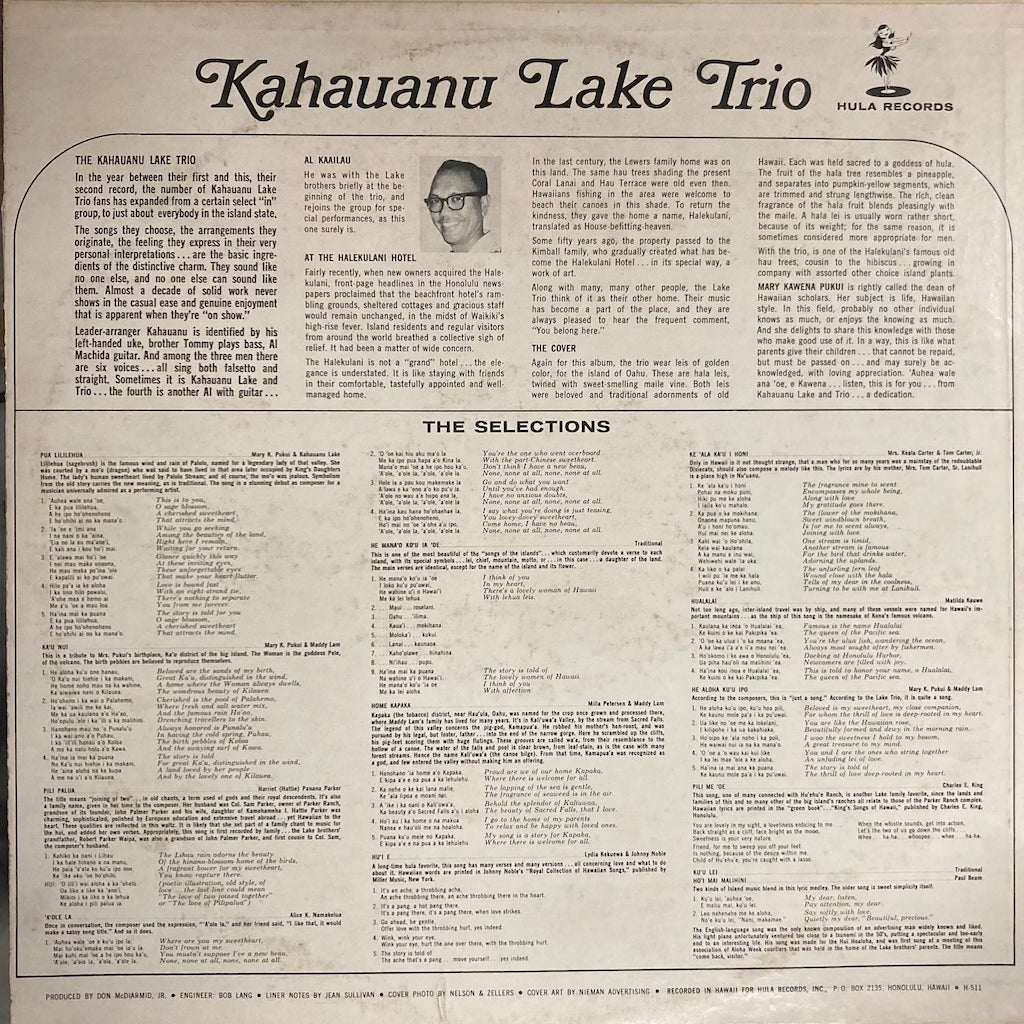 Kahauanu Lake Trio - Kahauanu Lake Trio Featured at the Halekulani Hotel