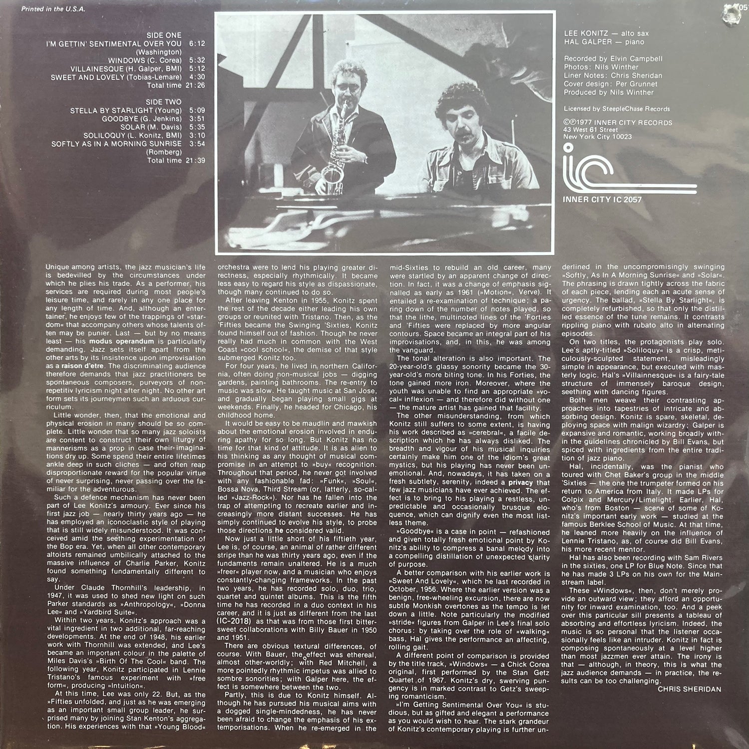 Lee Konitz & Hal Galper - Windows