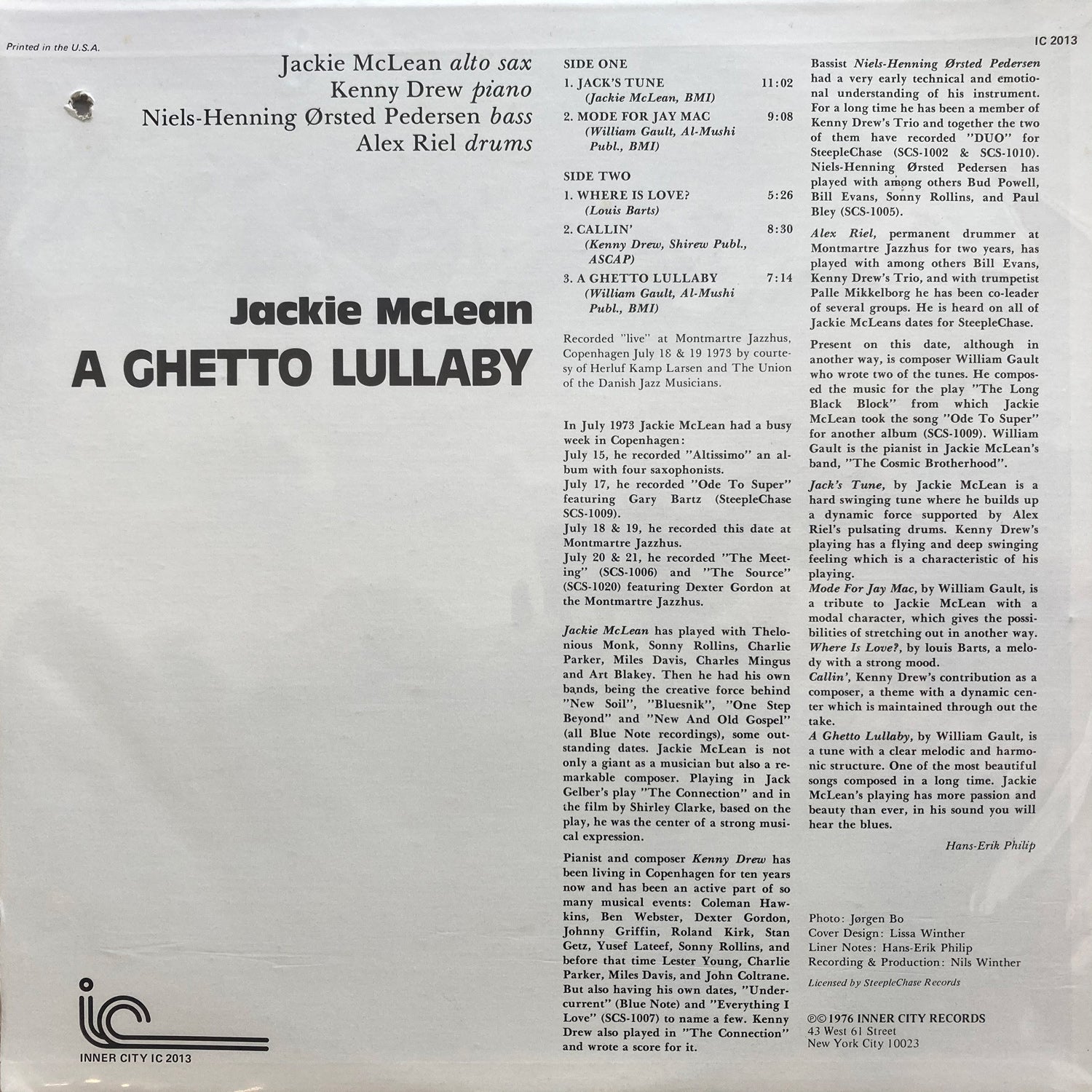 Jackie McLean - A Ghetto Lullaby