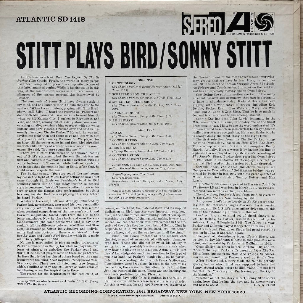 Sonny Stitt - Stitt plays Bird