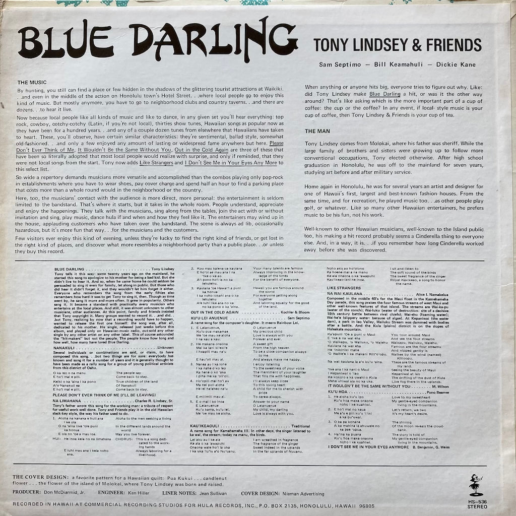 Tony Lindsey & Friends - Blue Darling