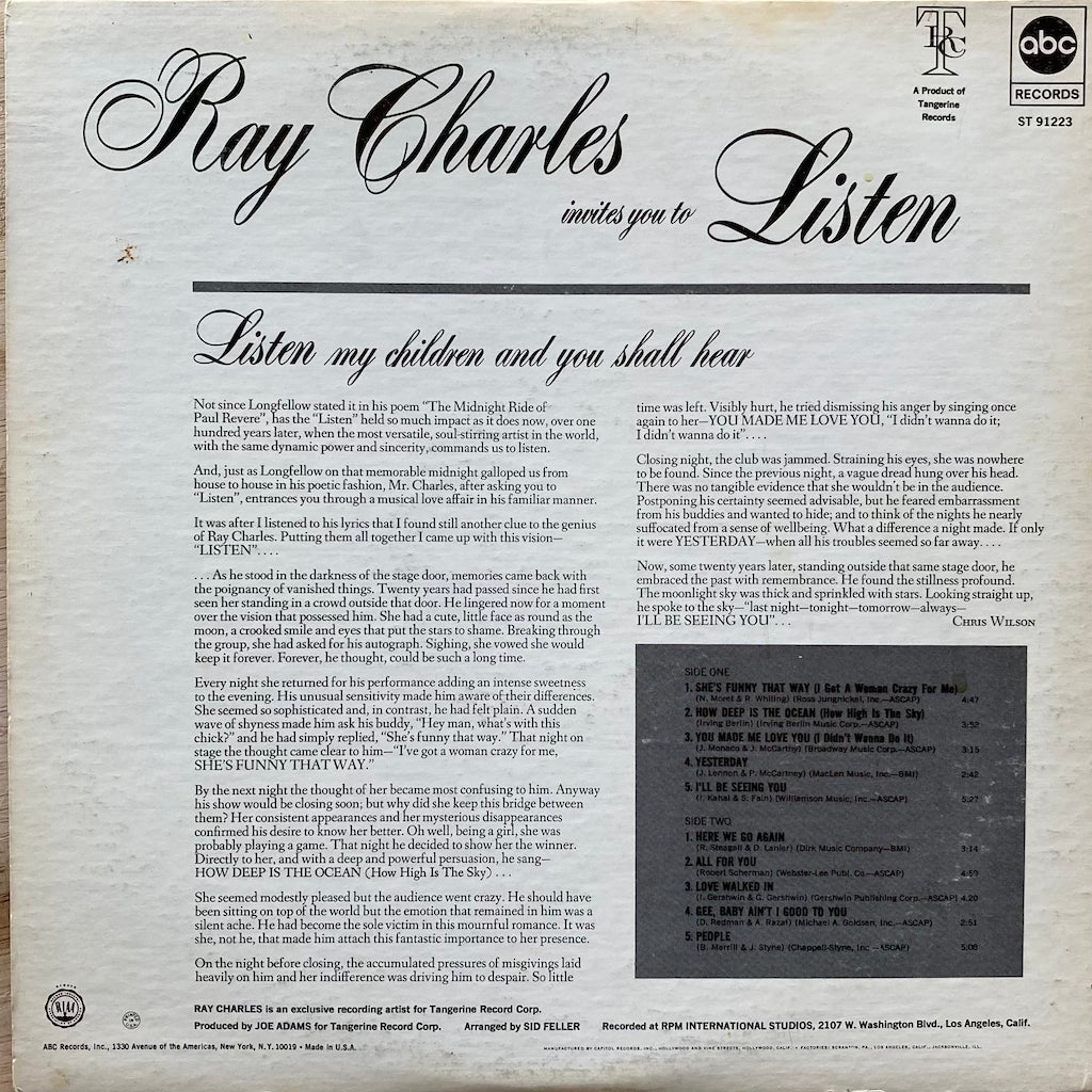 Ray Charles - Invites You To Listen