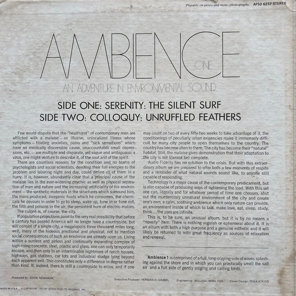 Ambience One - An Adventure in Environmental Sound