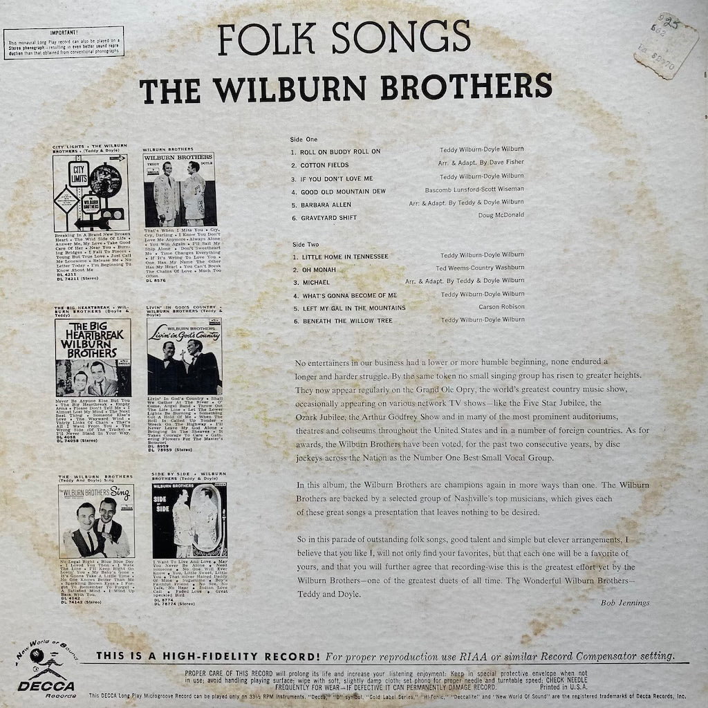 The Wilburn Brothers - Folk Songs