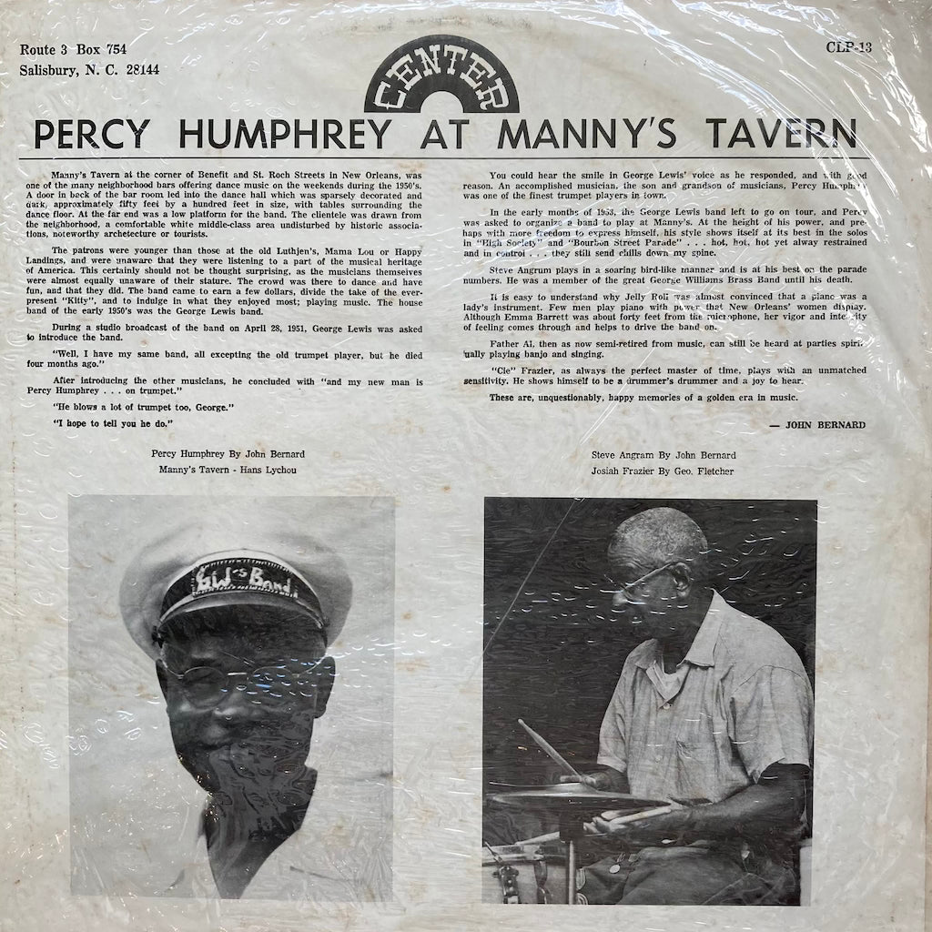 Percy Humphrey - Percy Humphrey at Manny's Tavern
