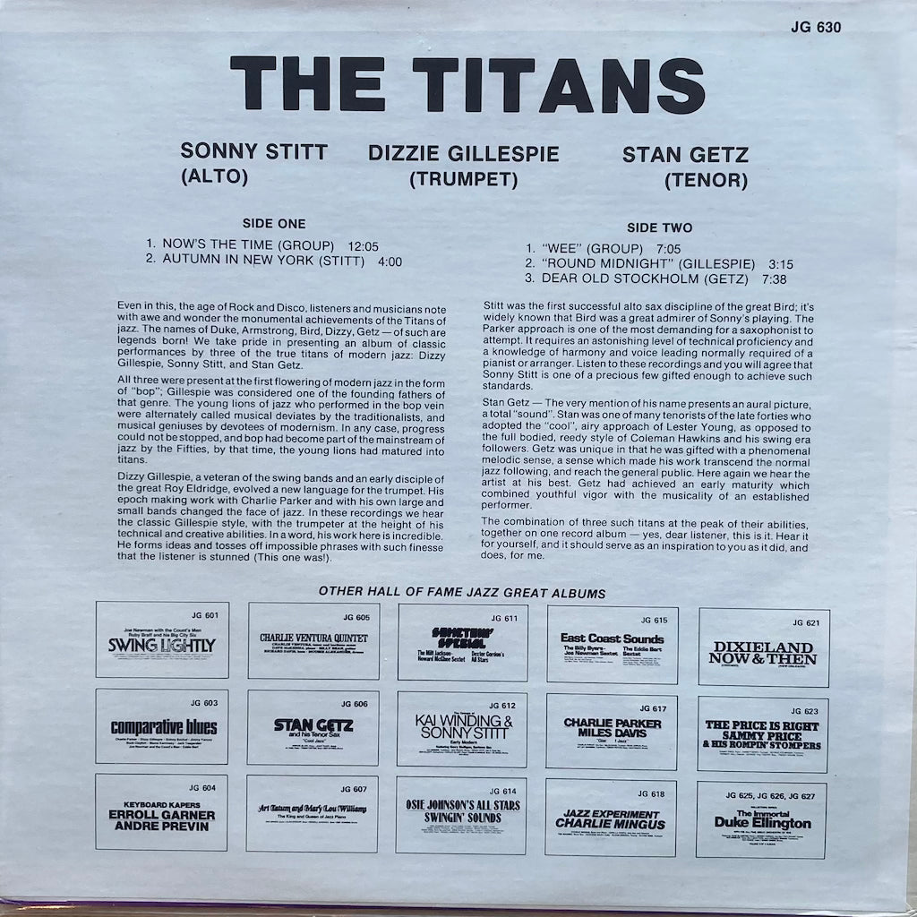 The Titans - Sonny Stitt, Dizzy Gillespie, Stan Getz