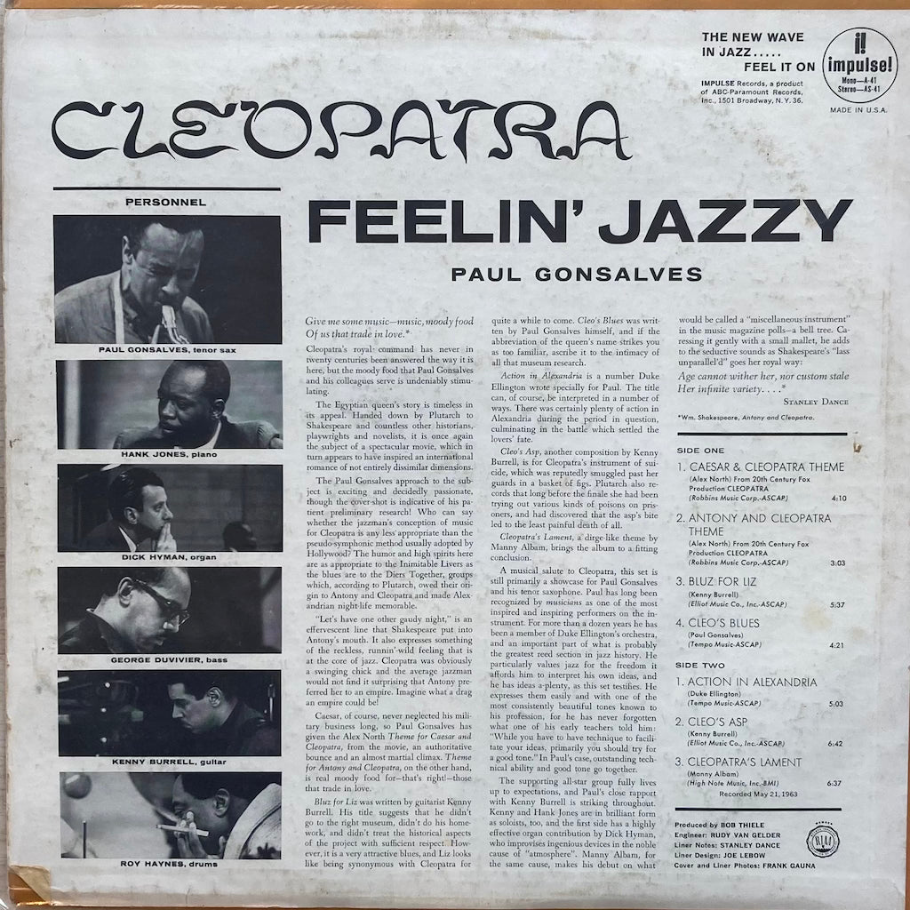 Paul Gonsalves - Cleopatra Feelin' Jazzy