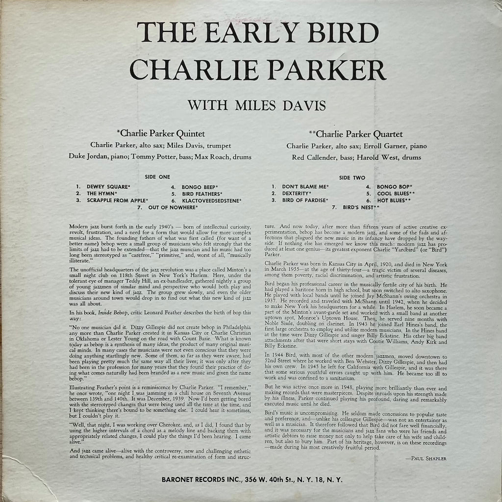 Charlie Parker with Miles Davis - The Early Bird...