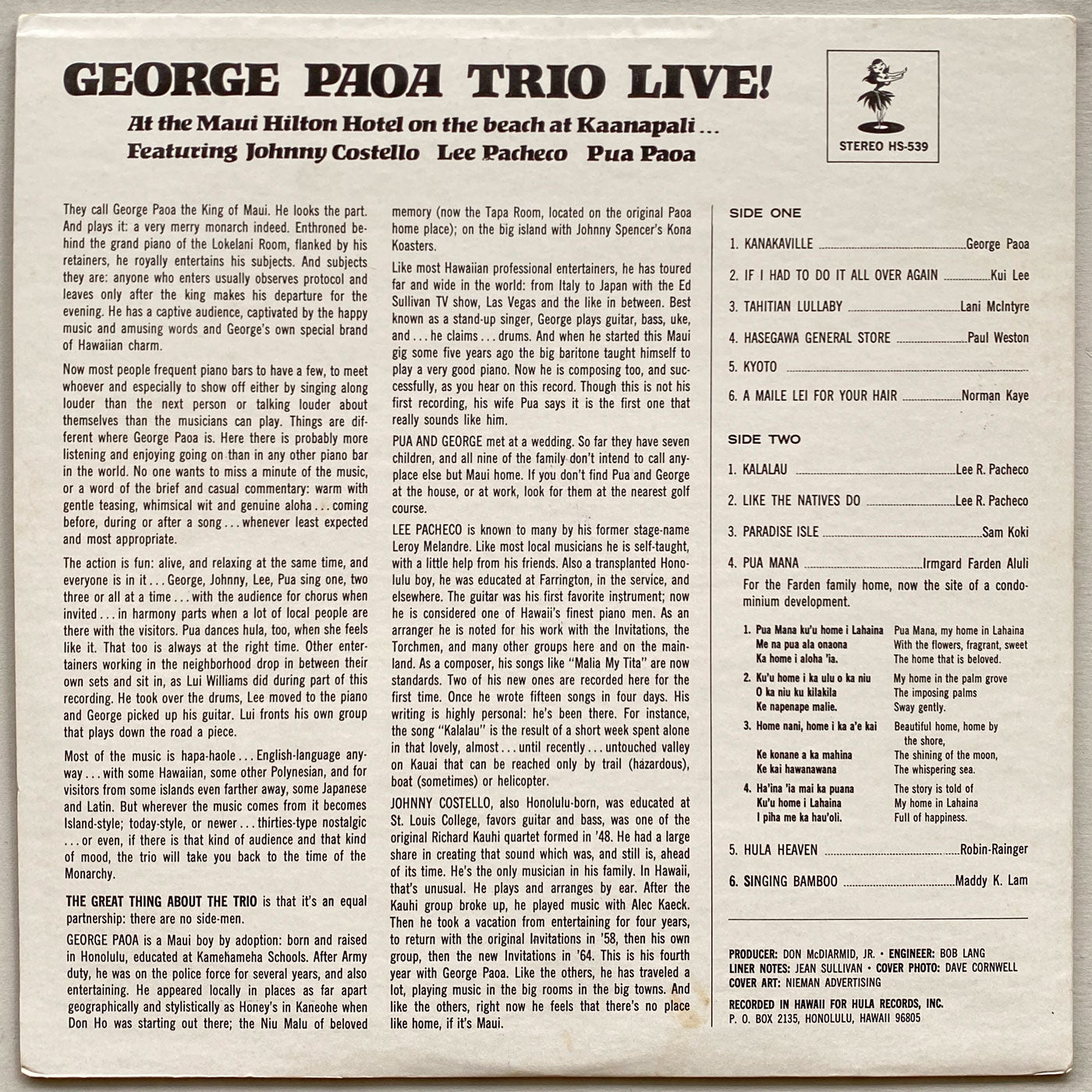 George Paoa Trio - Live!