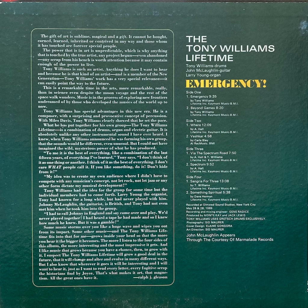 The Tony Williams Lifetime - Emergency!