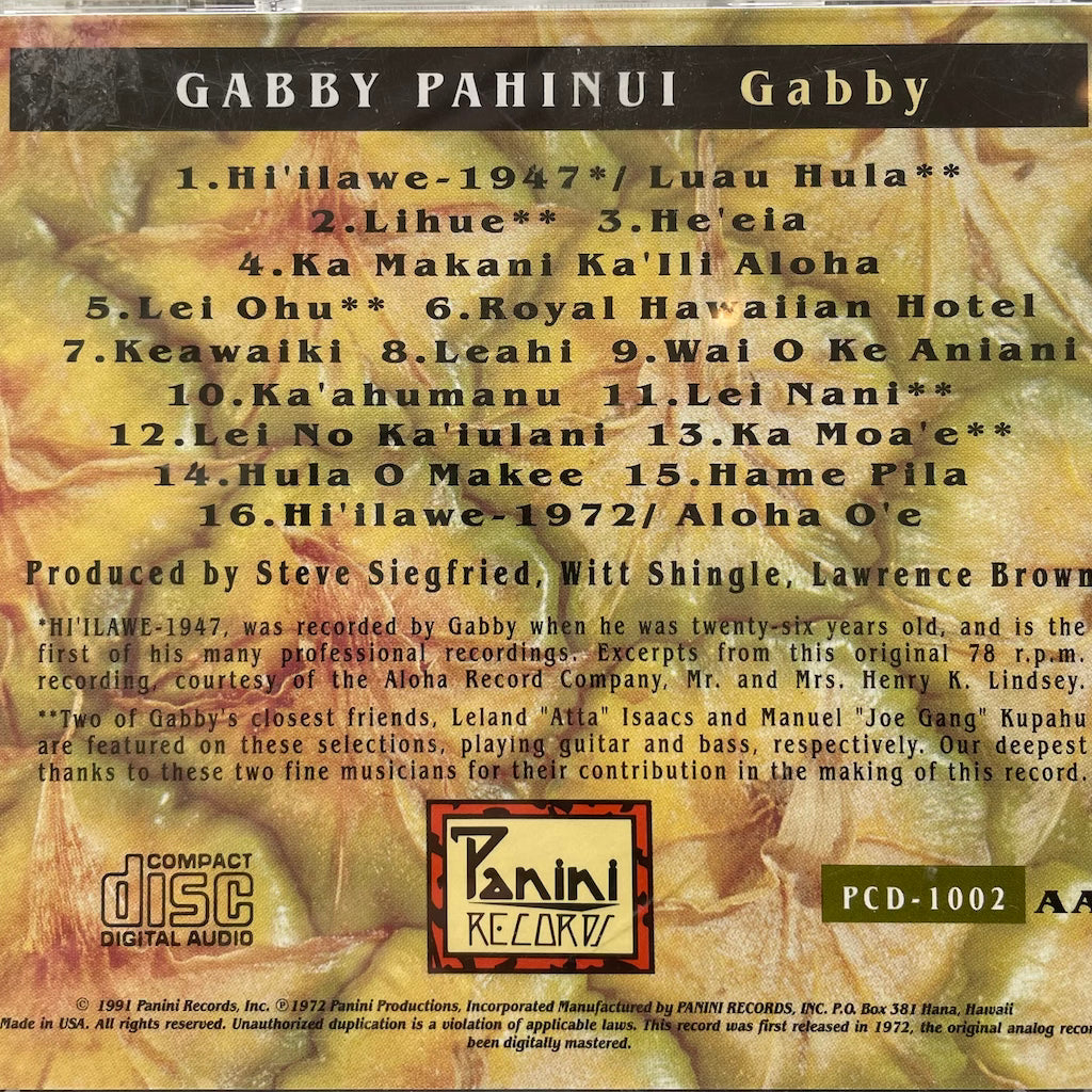 Gabby Pahinui - Gabby [CD]