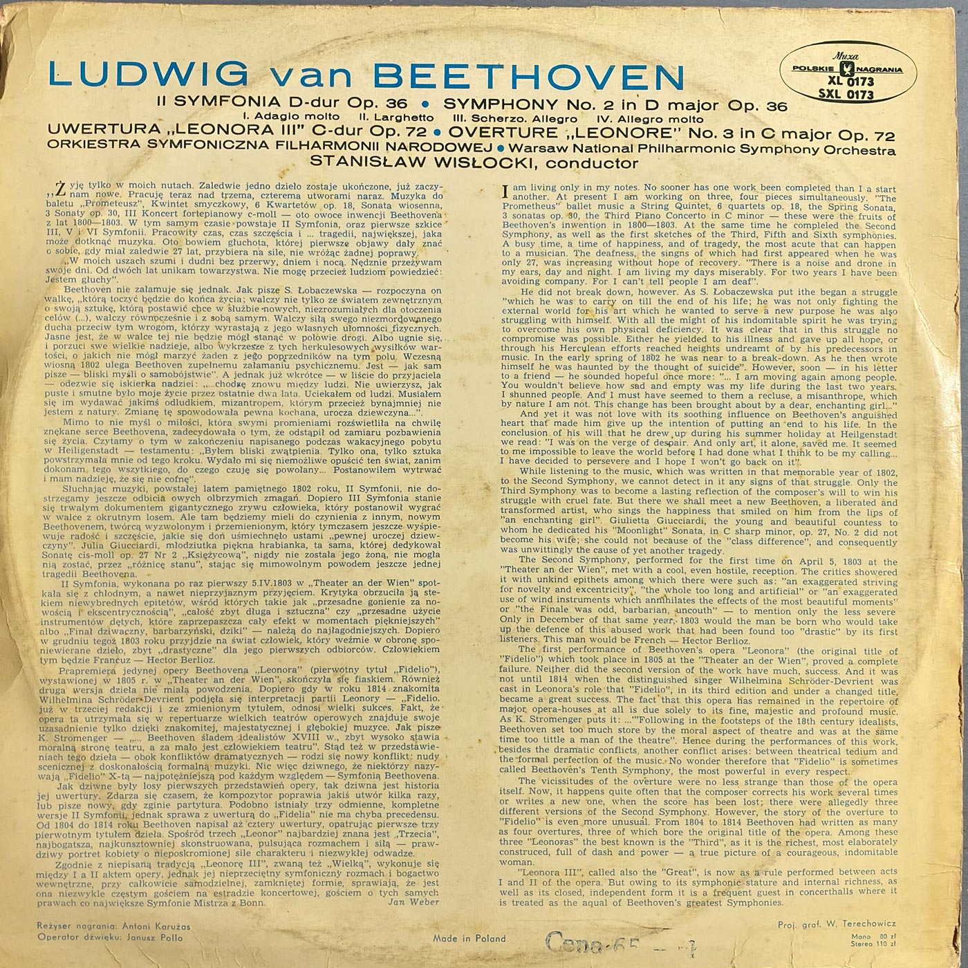 Beethoven - II Symfonia [Poland] [Blue]