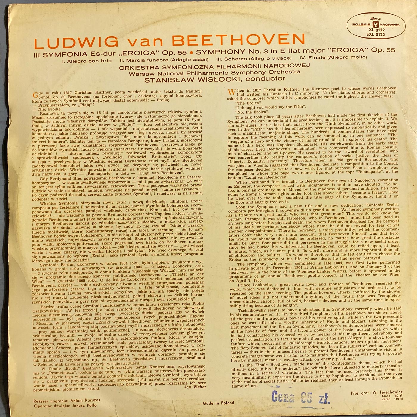 Beethoven - III Symfonia [Poland] [orange]