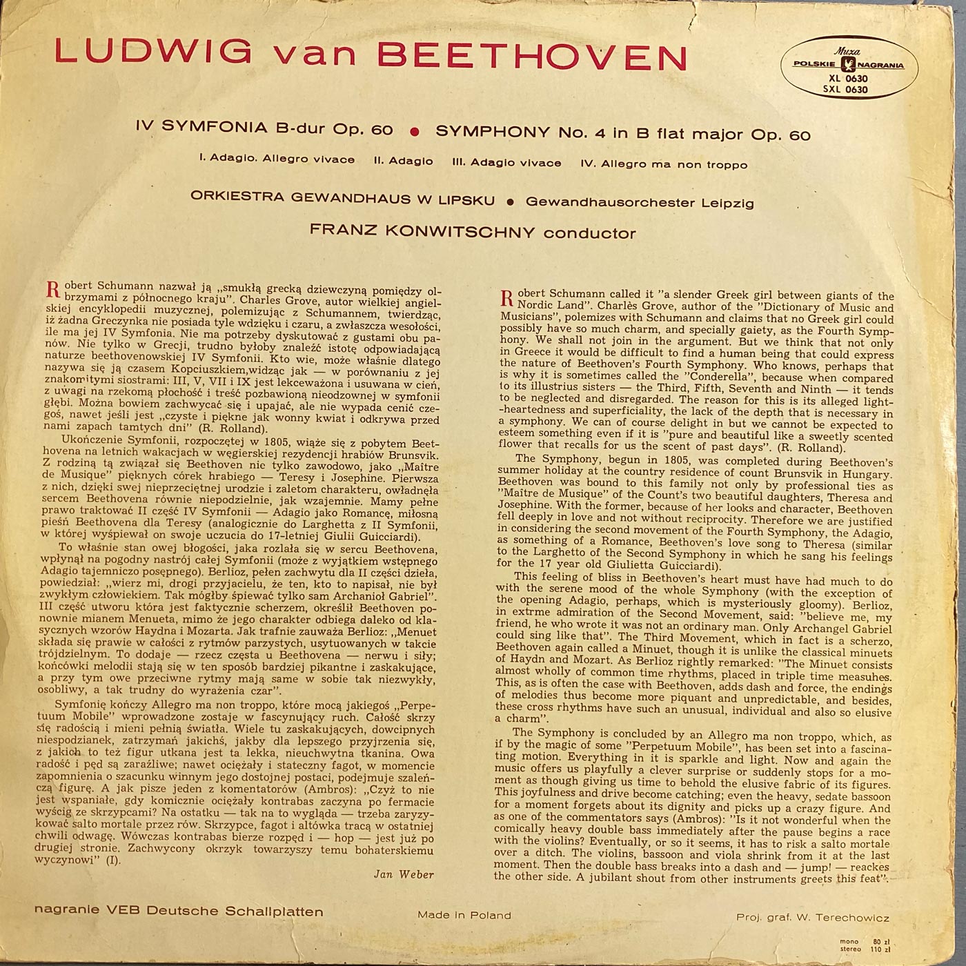 Beethoven - IV Symfonia [Poland] [pink]