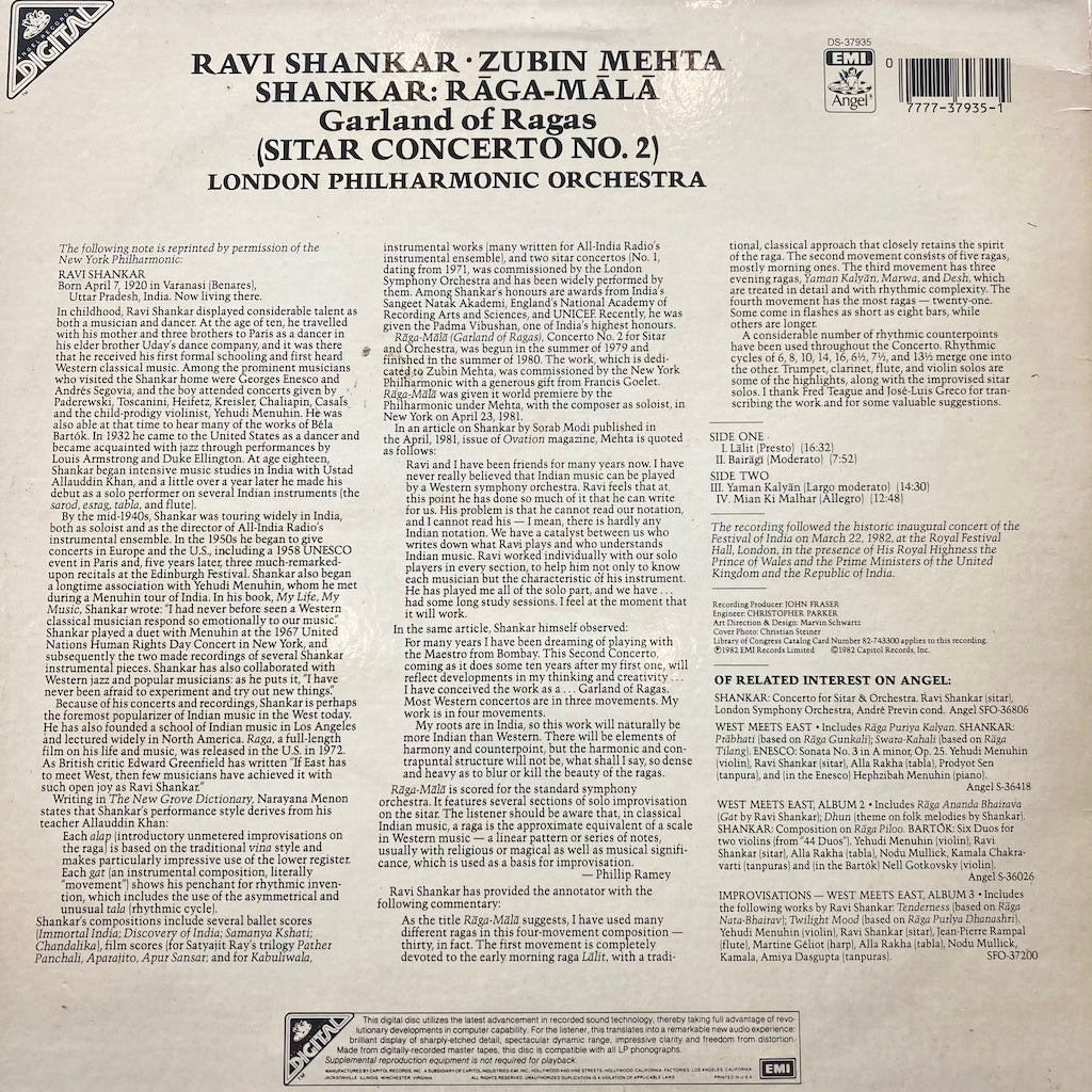 Ravi Shankar/Zubin Mehta - Shankar: Raga-Mala (Sitar Concerto No.2 ...