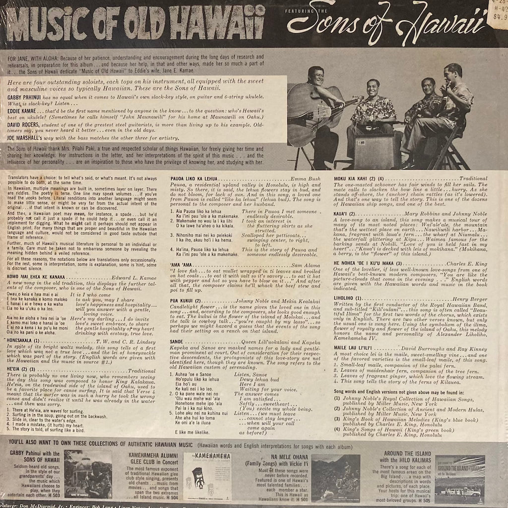 The Sons of Hawaii - Music of Old Hawaii