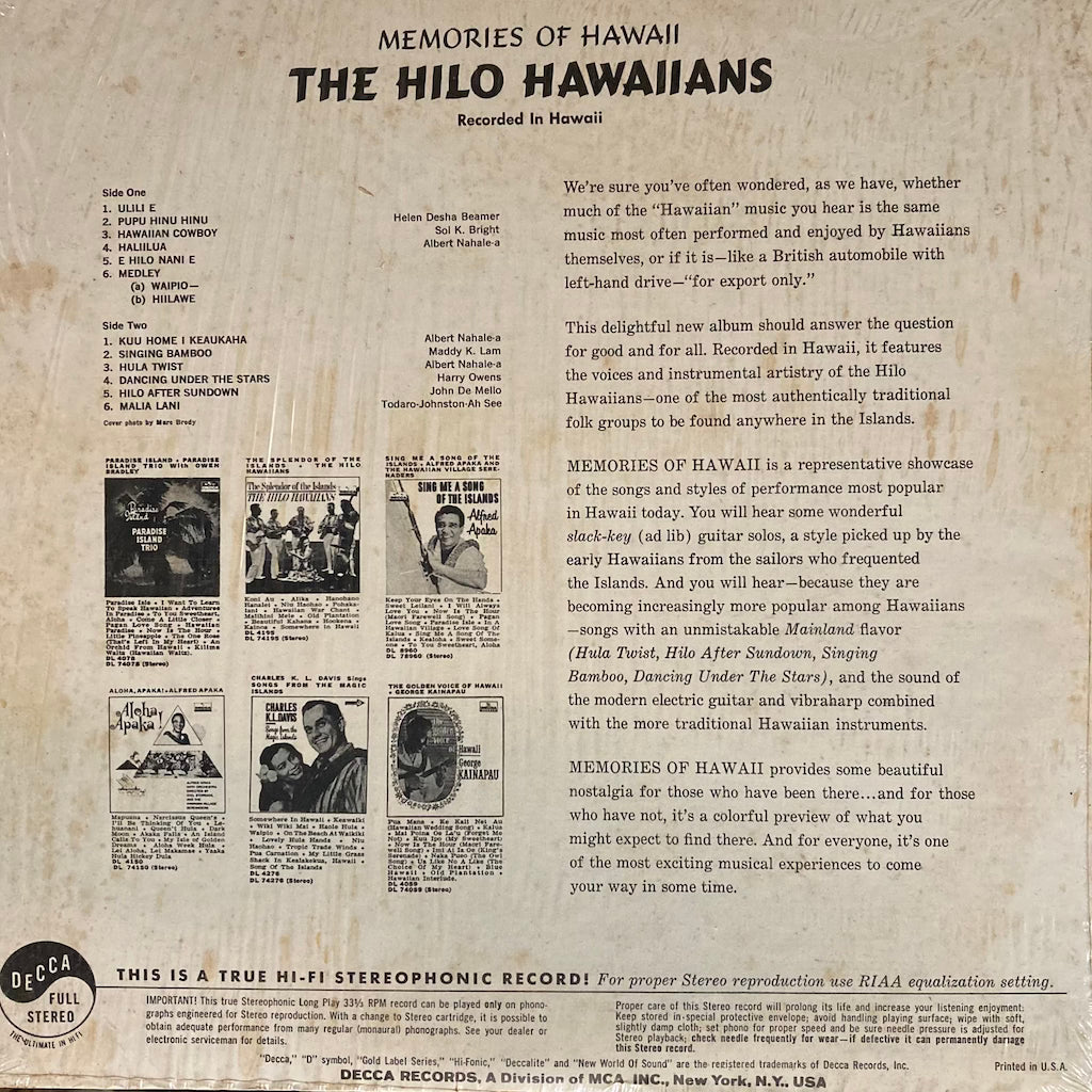 The Hilo Hawaiians - Memories of Hawaii