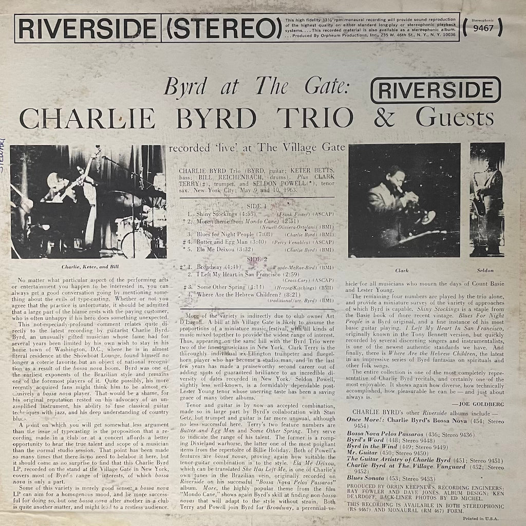 The Charlie Byrd Trio - Byrd at The Gate
