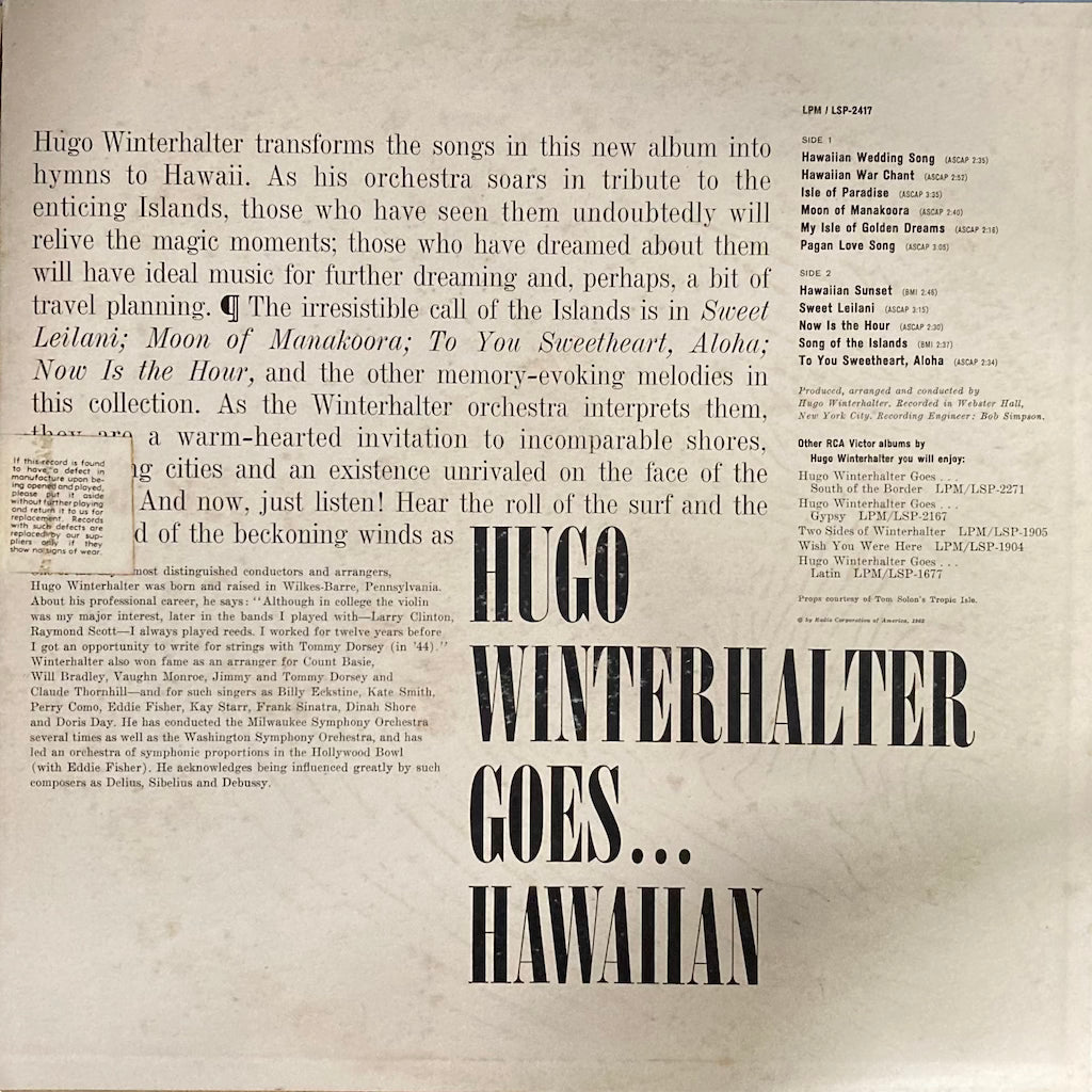 Hugo Winterhalther - Goes Hawaiian