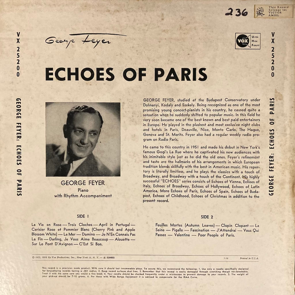 George Feyer - Echoes of Paris