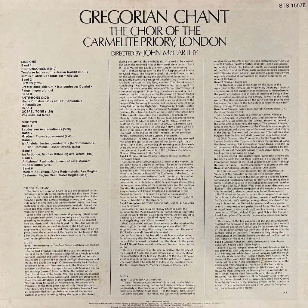 The Choir of the Carmelite Priory, London - Gregorian Chant