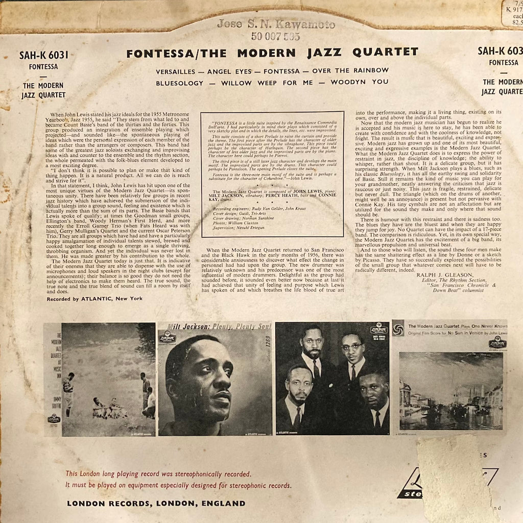 The Modern Jazz Quartet - Fontessa