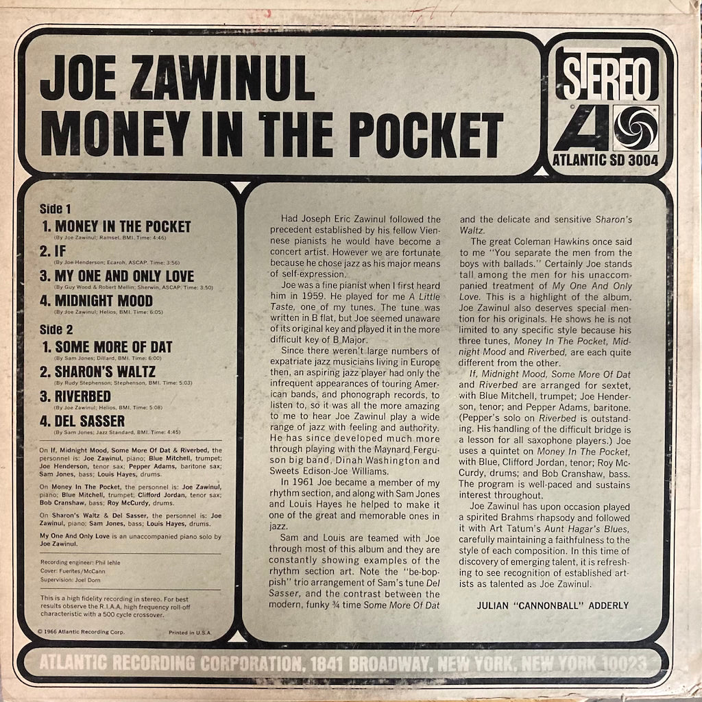 Joe Zawinul - Money In The Pocket