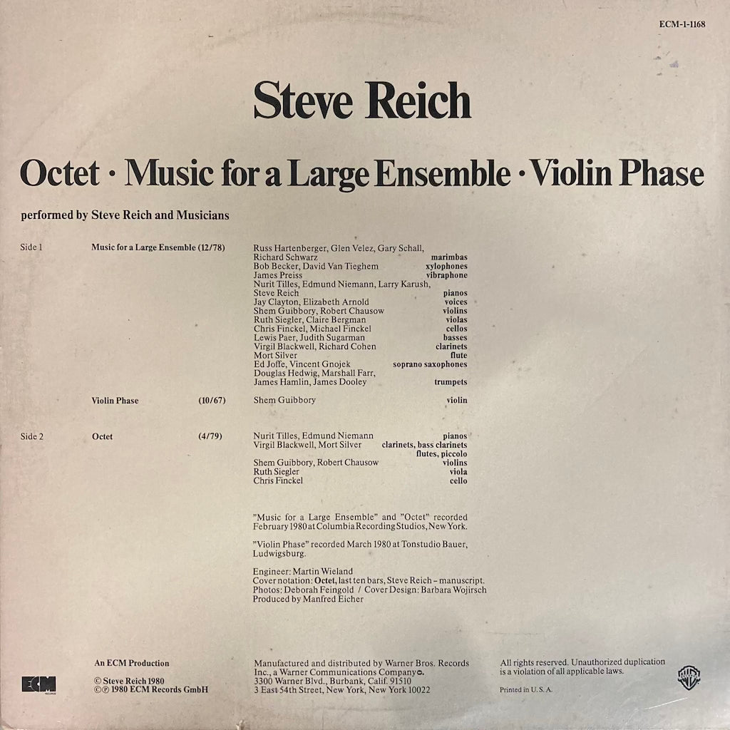 Steve Reich - Music for a Large Ensemble /  Violin Phase