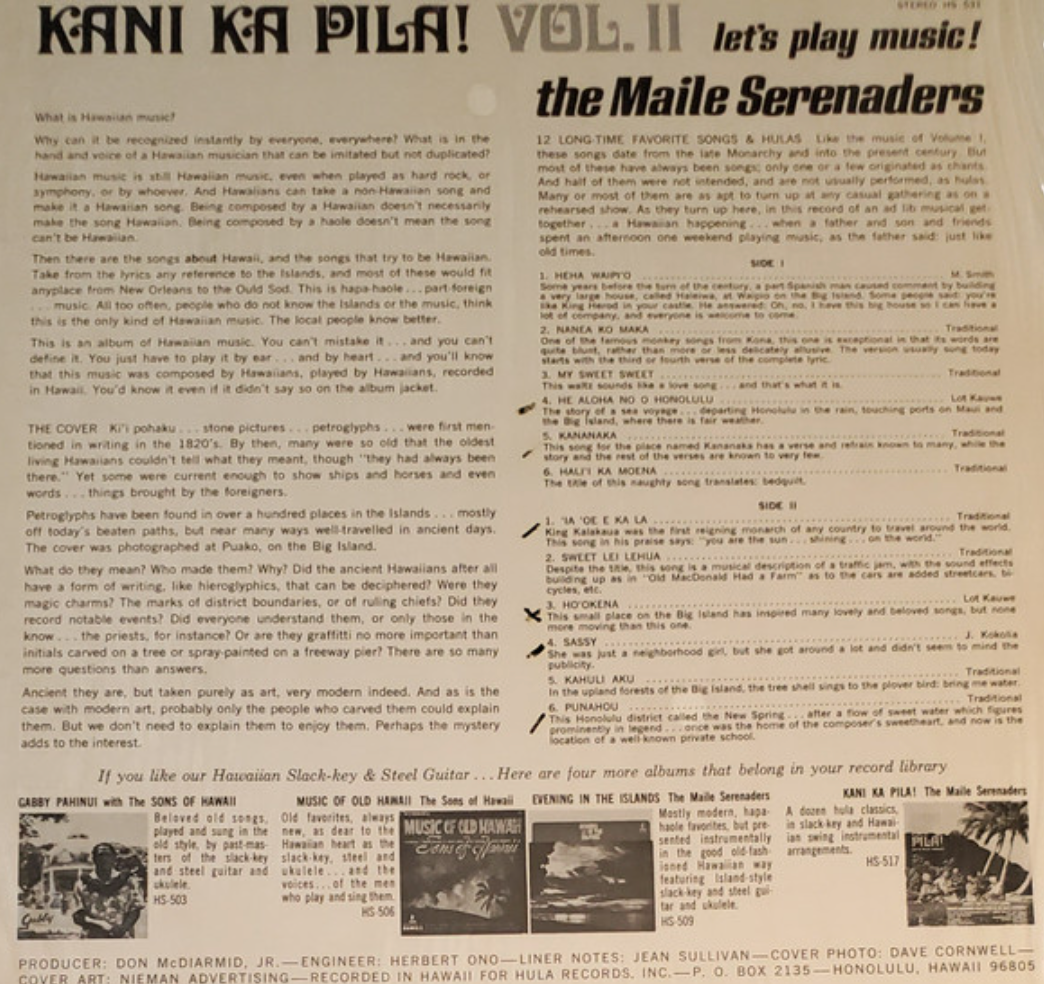 Maile Serenaders - Kani Ka Pila Vol. II